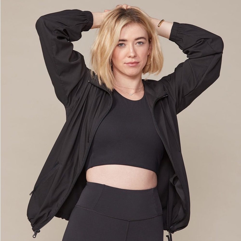 Girlfriend Collective Black Sideline Full-Zip Windbreaker /XXXL